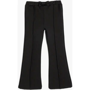 Ispanyol Paça Tayt Fiyonk Detaylı Beli Lastikli Viskon Kumaş