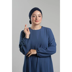 Lacivert Pratik Hazır Geçmeli Fiyonklu Bone Sandy Çift Taraflı Çapraz 3007B_02