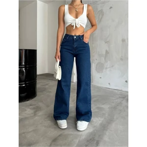 Kadın Bol Paça Elit Kesim Kot Pantolon