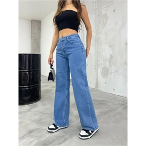 Kadın Bol Paça Elit Kesim Kot Pantolon