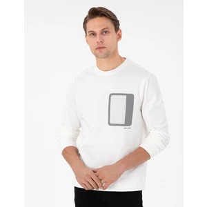 Pierre Cardin Erkek Ekru Regular Fit Bisiklet Yaka Sweatshirt 50298970-VR019