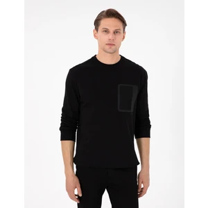 Pierre Cardin Erkek Siyah Regular Fit Bisiklet Yaka Sweatshirt 50298970-VR046