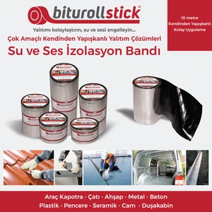 1.5 mm 10 cm Metalik 10 mt - Yapışkanlı Su Yalıtımı ve Ses Yalıtım Bandı