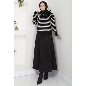 Süet Mevlana Etek Siyah HM2606