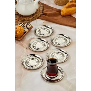 Metal Çay Tabağı 6'lı Set - Şık ve Dayanıklı Tasarım