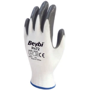 Nitril Poly PN72 10 Beden Beyaz Gri Eldiven 12li Paket