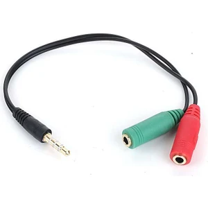 DK-CB-AUC01 2x3.5mm Stereo Dişi - 4pin 3.5mm Stereo Erkek Y Kablo