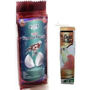Gold Bird Kafes Kuşlarınız Için Vitamin E-Selenyum 50CC +Yumurta Kabuğu 250 gr