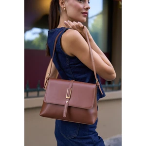 Taba Kadın Merry Gold Toka Detaylı El ve Omuz Çantası