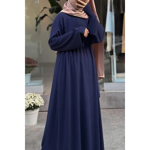 Ande Tesettür Kuğu Triko Elbise - Lacivert