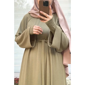 Ande Tesettür Kuğu Triko Elbise - Adaçayı