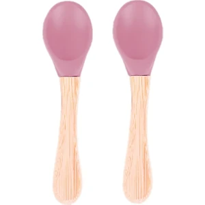 BM Care Bambu Saplı Silikon Mama Kaşığı 2li 9+ ay Pembe