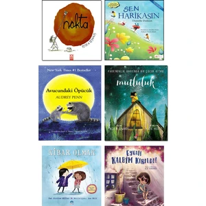 Butik Yayınları – Nokta (Peter Reynolds) + Sen Harikasın + Avucundaki Öpücük (Audrey Penn) + Mutluluk + Kibar Olmak + Eyvah Kalbim Kırıldı (Elif Yemenici) / 6lı Çocuk Masal Hikaye Kitapları