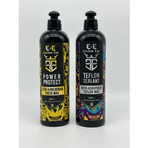E&e Custom Car Çizik ve Hologram Pasta Wax 400 ml ve Boya Koruyucu Teflon Wax 400 ml