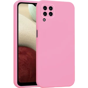 Samsung Galaxy A12 Kılıf Lansman Premium Silinebilir Pembe Silikon
