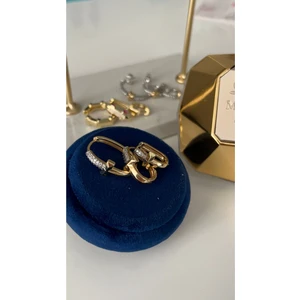 Su Perisi Takı Bijuteri Vip Seri Gold Iki Renkli Tffany Marka Model 3 Lü Küpe Set