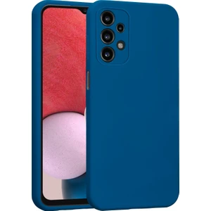 Samsung Galaxy A13 Kılıf Lansman Premium Silinebilir Mavi Silikon