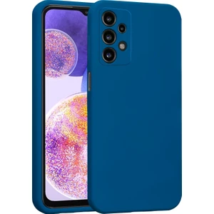 Samsung Galaxy A23 Kılıf Lansman Premium Silinebilir Mavi Silikon