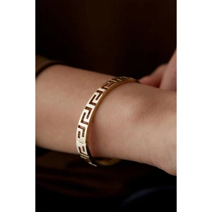 Grek Desenli Çelik Kadın Bileklik