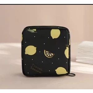 Büyük Kapasiteli Ped Saklama Çantası, Çok Amaçlı Sevimli Taşınabilir Organizatör Kılıfı, Bozuk Para Cüzdanı & Mini Kozmetik Torbası, Rahat Stil, Polyester Malzeme