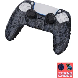 Ps5 Dualsense Uyumlu Dijital Kamo Silikon Kılıf Analog Yükseltici Koruyucu Pad