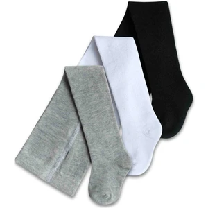 Kız Erkek Unisex Bebek Çocuk Pamuklu Beyaz Krem Gri Siyah Külotlu Çorap 3lü Set