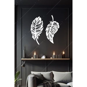 Dekoratif Ikili Yaprak Seti Ahşap Duvar Dekorasyon Ürünü