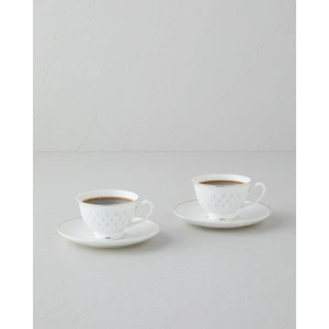 English Home Flare New Bone China 4 Parça 2 Kişilik Kahve Fincan Takımı Gold