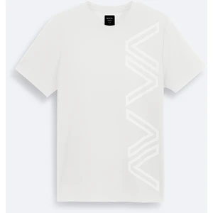 Erkek Ekru Baskılı Bisiklet Yaka İnterlok T-Shirt A41Y1175