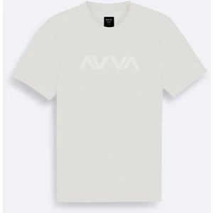 Erkek Beyaz Baskılı Bisiklet Yaka İnterlok T-Shirt A41Y1174