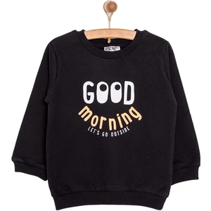 HelloBaby Basic Az Şardonlu Good Morning Baskılı Sweatshirt Erkek Bebek