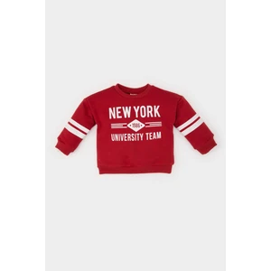 Kız Bebek Bisiklet Yaka Baskılı İçi Yumuşak Tüylü Sweatshirt E2211A524WN