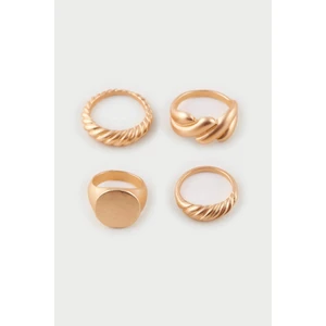 Kadın 4'lü Mat Gold Yüzük E1311AXNS