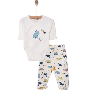 Dinazor Baskılı Yenidoğan Zıbın Body-Patikli Alt Unisex