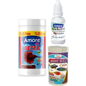 Beta Balığı Yemi 125ML, Lotus Red Algae Colour 100ML Kutu Granül Balık Yemi, Multivitamin
