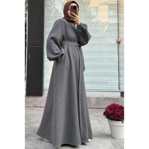 Ande Tesettür Şanel Kışlık Ferace - Füme