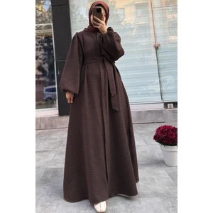 Ande Tesettür Şanel Kışlık Ferace - Acı kahve