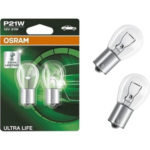 12V P21W Ultra Life Uzun Ömürlü Stop/parkampulü (Takım-2 Ad.)