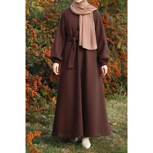 Ande Tesettür Kloş Kaban - Kahve