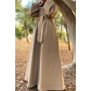 Ande Tesettür Kloş Kaban - Vizon