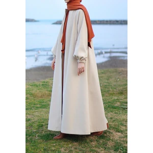 Ande Tesettür Kloş Kaban - Bej