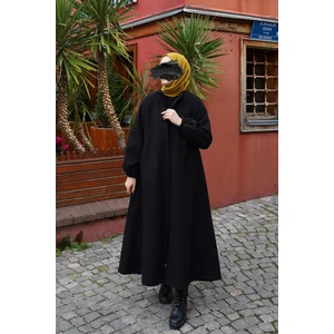 Ande Tesettür Kloş Kaban - Siyah