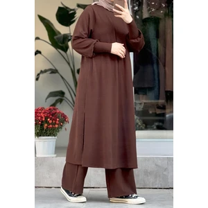 Ande Tesettür Triko Takım-Acı kahve