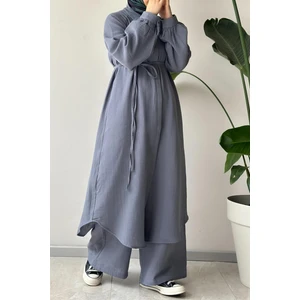 Ande Tesettür Cool Müslin Takım - Gri