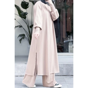 Ande Tesettür Triko Takım-Bej