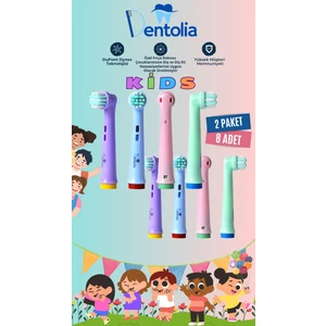 Oral-B ve Braun Uyumlu Çocuk Diş Fırçası Yedek Başlığı 8 Adet