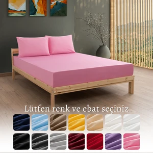 Ranforce Akfil Pembe Lastikli Çarşaf 1 Adet Yastık Kılıflı Tek Kişilik Fitted Çarşaf Seti 90x190