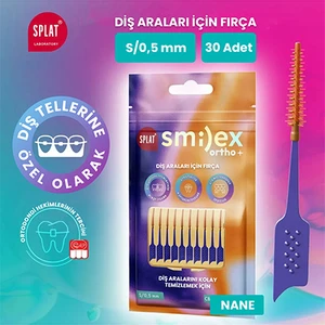 0,5mm S Beden Elastik Uçlu Diş Arası Fırçası Smilex Ortho+ Nane Aramolı