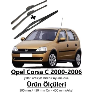 Opel Corsa C 2000-2006 Ön Ve Arka Muz Silecek Takımı