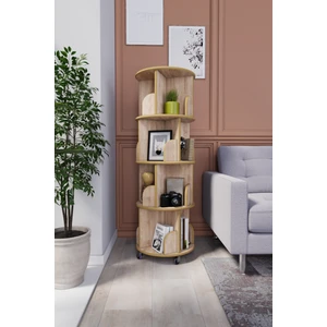 Zeo Wood Design 360° Mdflam Dekoratif Döner Kitaplık 133X45 cm
